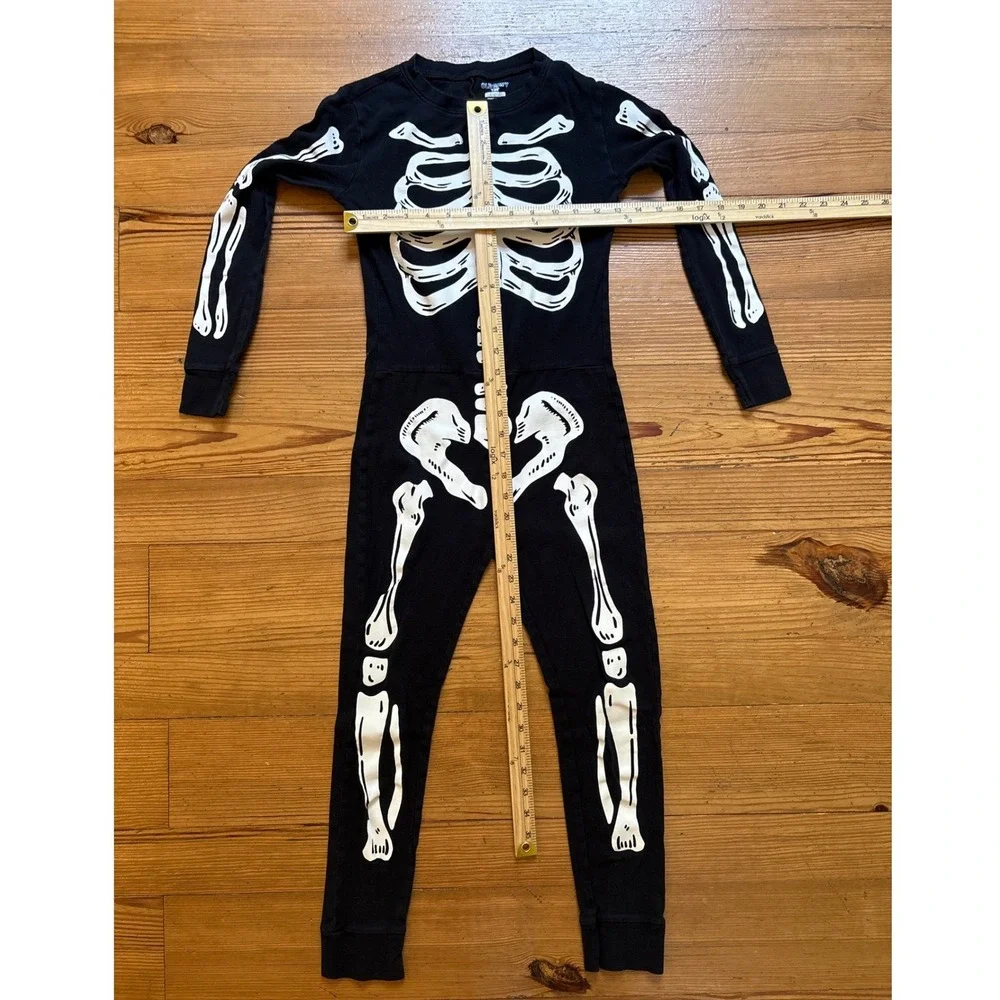 Old Navy Skeleton Pajamas Kids Black One Piece Snug Fit SIZE L 10